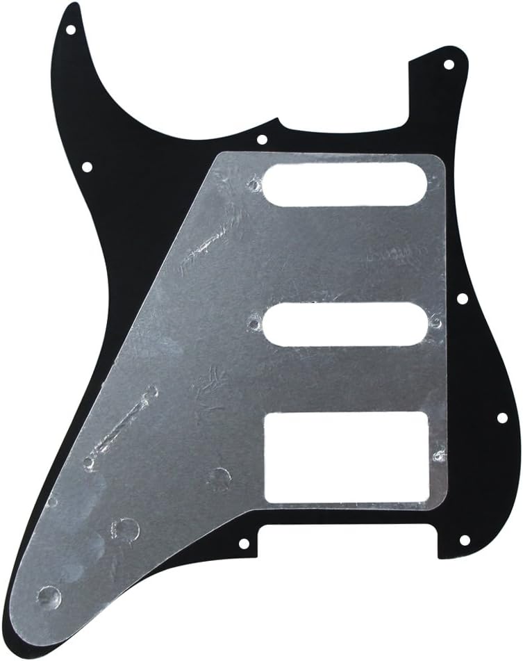 FLEOR 11 Holes HSS Pickguard ST Style Guitar Pickguard Pick Guard Scratchplate with Screws,3Ply Black - Image 3